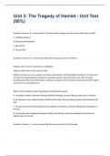 Unit 3 The Tragedy of Hamlet - Unit Test (88%) Question and answers rated A+ 2023/2024