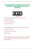RECA RESIDENTIAL EXAM 2023 RECA RESIDENTIAL EXAM 2023 RECA RESIDENTIAL EXAM 2023 RECA RESIDENTIAL EXAM 2023 RECA RESIDENTIAL EXAM 2023-2024 ACTUAL 2024 ACTUAL 2024 ACTUAL 2024 ACTUAL 2024 ACTUAL EXAM 200 EXAM 200&plus; QUESTIONS AND DETAILED QUESTIONS AND DETA