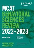 MCAT Behavioral Sciences Review 2022-2023 TEST PREP STUDY GUIDE