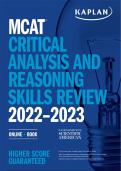 MCAT Critical Analysis and Reasoning Skills Review 2022-2023 Test Prep Study Guide
