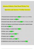 Arkansas Esthetics State Board Written Test 150 Questions and Answers (Verified Answers)