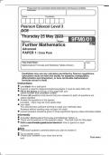 Pearson Edexcel Level 3 GCE Further Mathematics Advanced PAPER 1: Core Pure  June 2023