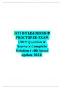 ATI RN LEADERSHIP PROCTORED EXAM 2019 VERSION 1 2 3 REAL EXAM  ( With a latest update  2024)