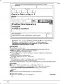 Pearson Edexcel Level 3 GCE Further Mathematics Advanced PAPER 2: Core Pure  June 2023
