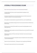 Sterile Processing Exam  Questions and Answers 