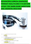 ADVANCED CLINICAL DIAGNOSIS PRIMARY HEALTH CARE 9 TH EDITION LATEST TEST BANK EXAM QUESTIONS AND ANSWERS 2023&sol;2024