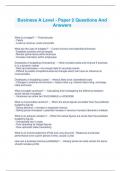  Business A Level - Paper 2 Questions And Answers