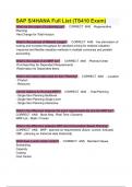 SAP S&sol;4HANA Full List &lpar;TS410 Exam&rpar;QUESTIONS & ANSWERS 2023 &lpar; A&plus; GRADED 100&percnt; VERIFIED&rpar;