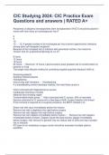 CIC Studying 2024&colon; CIC Practice Exam Questions and answers &vert; RATED A&plus;