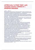 LETRS Units 1-4 POST TEST &vert; with complete solution &vert; RATED A&plus; &vert; UPDATED 2024&sol;2025