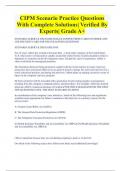 CIPM Scenario Practice Questions  With Complete Solutions&vert; Verified By  Experts&vert; Grade A&plus; 