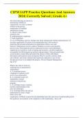 CIPM IAPP Practice Questions And Answers  2024&vert; Correctly Solved &vert; Grade A&plus; 