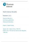 Edexcel AS Level History Paper 2E Mark Scheme June 2023