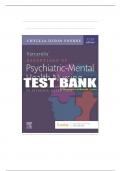Test Bank for Varcarolis Essentials of Psychiatric Mental Health Nursing 5th Edition Fosbre / All Chapters 1-28 / Full Complete