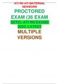 Maternal New Born Exam &lpar;ATI RN MATERNAL NEW BORN QUESTIONS & ANSWERS&rpar; 
