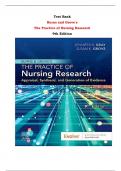Test Bank For Burns and Grove's  The Practice of Nursing Research 9th Edition By Jennifer R. Gray, Susan K. Grove |All Chapters,  Year-2023/2024|
