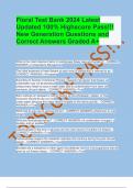 Floral Test Bank 2024 Latest Updated 100&percnt; Highscore Pass&excl;&excl;&excl; New Generation Questions and Correct Answers Graded A&plus;