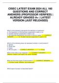 CISEC LATEST EXAM 2024 ALL 160 QUESTIONS AND CORRECT ANSWERS &lpar;PROFESSOR VERIFIED&rpar; &vert; ALREADY GRADED A&plus; &vert; LATEST VERSION &lpar;JUST RELEASED&rpar;