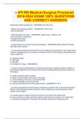 • ATI RN Medical-Surgical Proctored  2019-2024 EXAM 100% QUESTIONS  AND CORRECT ANSWERS