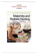 Test Bank For Maternity and Pediatric Nursing 4th Edition By Susan Scott Ricci, Susan Ricci, Terri Kyle, Susan Carman |All Chapters,  Year-2023/2024|