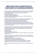 MED SURG FINAL EXAM PRACTICE  TESTS (NUR 1211) 2023/2024 UPDATED