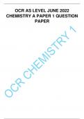 OCR AS LEVEL JUNE 2022 CHEMISTRY A PAPER 1 QUESTION PAPER