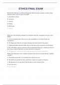 ETHC-445: | ETHC 445 PRINCIPLES OF ETHICS FINAL EXAM {1} QUESTIONS WITH CORRECT ANSWERS | GRADED A+