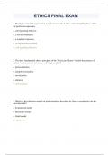 ETHC-445: | ETHC 445 PRINCIPLES OF ETHICS FINAL EXAM {5} QUESTIONS WITH CORRECT ANSWERS | GRADED A+