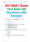 ATI TEAS 7 Exam Test Bank 300 Questions with Answers &vert; 2022 update ATI TEAS 7 Exam Test Bank 300 Questions with Answers