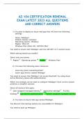 AZ-104 CERTIFICATION RENEWAL  EXAM LATEST 2023 ALL QUESTIONS  AND CORRECT ANSWERS