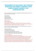 MANAGEMENT PN 2020 EXAMS WITH VERIFIED  QUESTIONS AND CORRECT ANSWERS LATEST  UPDATE ALREADY GRADED A 100&percnt;  GUARANTEED PASS