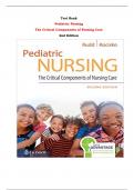 Test Bank For Pediatric Nursing  The Critical Components of Nursing Care  2nd Edition By Kathryn Rudd, Diane Kocisko |All Chapters,  Year-2023/2024|
