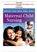 TEST BANK FOR MCKINNEY EVOLVE RESOURCES FOR MATERNAL-CHILD NURSING 5TH EDITION MCKINNEY, JAMES, MURRAY, NELSON, ASHWILL |All Chapters,  Year-2023/2024|