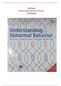 Test Bank For Understanding Abnormal Behavior 11th Edition By David Sue, Derald Wing Sue, Stanley Sue, Diane Sue |All Chapters,  Year-2023/2024|