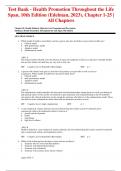 Test Bank - Health Promotion Throughout the Life  Span&comma; 10th Edition &lpar;Edelman&comma; 2023&rpar;&comma; Chapter 1-25 &vert;  All Chapters