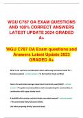 WGU C787 OA EXAM QUESTIONS AND 100% CORRECT ANSWERS LATEST UPDATE 2024 GRADED A+
