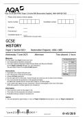AQA GCSE HISTORY Paper 2 Section B/D:Restoration England, 1660–1685 QP 2023