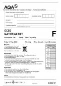 AQA GCSE MATHEMATICS Foundation Tier Paper 1 Non-Calculator QP 2023