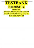 TEST BANK For Chemistry 10th Edition by Steven S. Zumdahl; Susan A. Zumdahl 2024 | Chapter 1 - 22 | A+