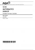 AQA GCSE MATHEMATICS 8300/2FFoundation Tier Paper 2 Calculator Mark scheme June 2023