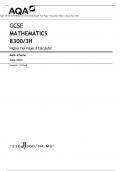 AQA GCSE MATHEMATICS 8300/3H Higher Tier Paper 3 Calculator Mark scheme June 2023