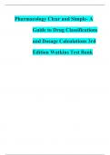  Test Bank - Pharmacology Clear and Simple- A Guide to Drug Classifications  and Dosage Calculations 3rd Edition Watkins 