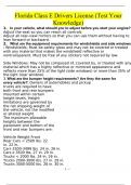 Florida Class E Drivers License &lpar;Test Your Knowledge&rpar; Questions and Answers Updated &lpar; 2024&rpar; &lpar;Verified Answers&rpar;