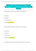 NNAAP Nurse Aide Practice Written Exam 1 Questions and Answers Already Passed