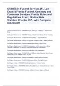 CRIMES in Funeral Services [FL Law Exam]-( Florida Funeral, Cemetery and Consumer Services; Florida Rules and Regulations Exam; Florida State Statutes, Chapter 497.) with Complete Solutions!!