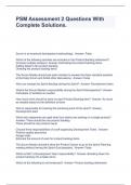 PSM Assessment 2 Questions With Complete Solutions&period;
