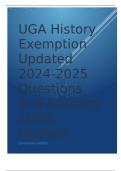 UGA History Exemption Updated 2024-2025 Questions and Answers 100% Verified