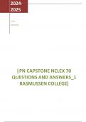 PN CAPSTONE NCLEX 70 QUESTIONS AND ANSWERS_1 RASMUSSEN COLLEGE