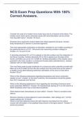 NCS Exam Prep Questions With 100&percnt; Correct Answers&period;