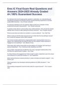 Ems IC Final Exam Real Questions and Answers 2024-2025 Already Graded A&plus;&semi;100&percnt; Guaranteed Success